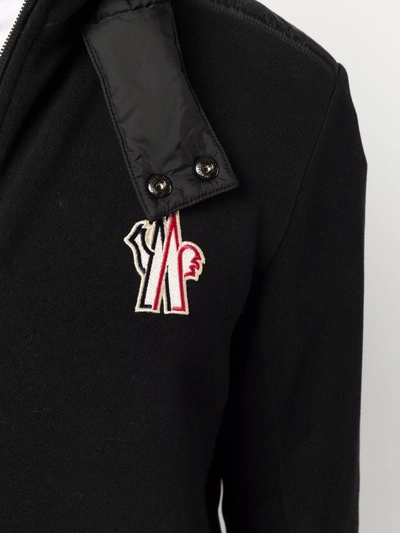 Shop Moncler Padded Panel-detail Fleece Zip Jacket In Schwarz