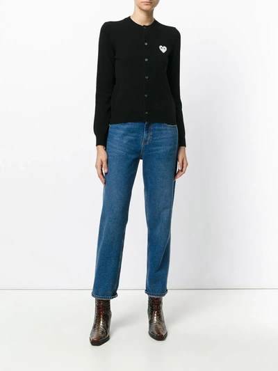 Comme Des Garçons Play Black Heart Patch Cardigan In Black