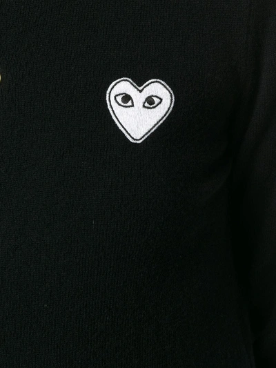 Shop Comme Des Garçons Play Heart Logo Cardigan In Black