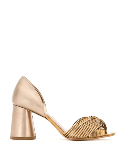 Shop Sarah Chofakian Leather Pumps In Metallic