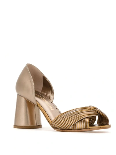 Shop Sarah Chofakian Leather Pumps In Metallic