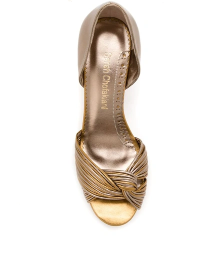 Shop Sarah Chofakian Leather Pumps In Metallic