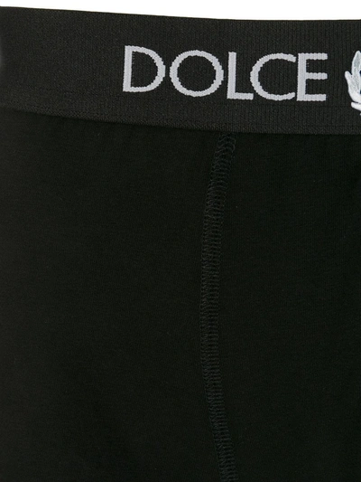 Shop Dolce & Gabbana Logo Embroidered Boxers In Black