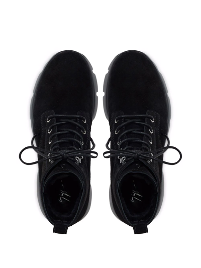 Shop Giuseppe Zanotti Apocalypse Lace-up Boots In Schwarz