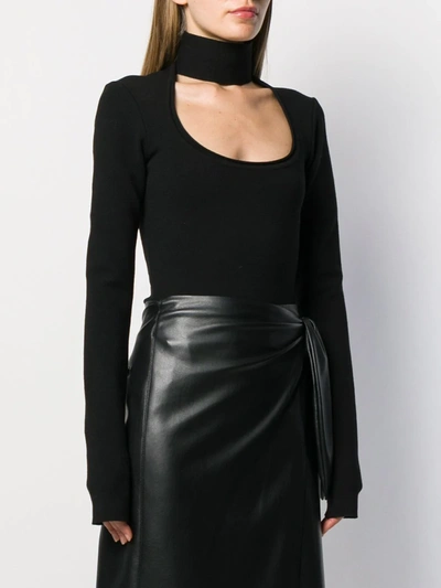 Shop Bottega Veneta Cut Out Bodysuit In Black