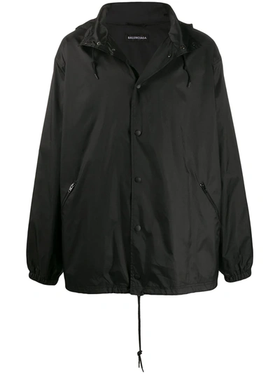 Shop Balenciaga Lightweight Rain Jacket In Black