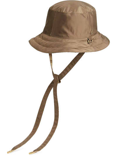 Gucci Reversible Hat in GG Canvas and Nylon Beige/Brown in Canvas