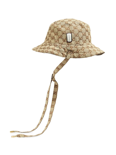 Shop Gucci Reversible Bucket Hat In Brown