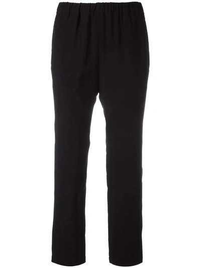 Shop Marni Elasticated Straight-leg Trousers In Black