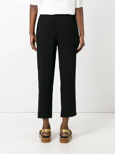 Shop Marni Elasticated Straight-leg Trousers In Black