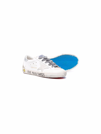 Shop Golden Goose Love Never Changed Low-top Leather Sneakers In White