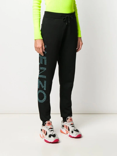 Shop Kenzo Stone-logo Track Pants In Black
