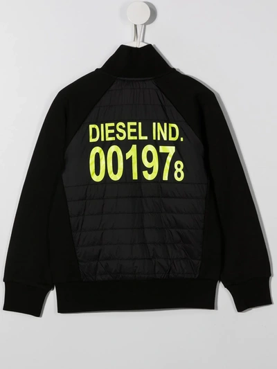 Shop Diesel Contrast Logo Jacket In Black