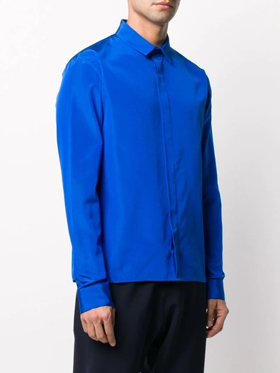 Shop Haider Ackermann Long Sleeved Shirt In Blue