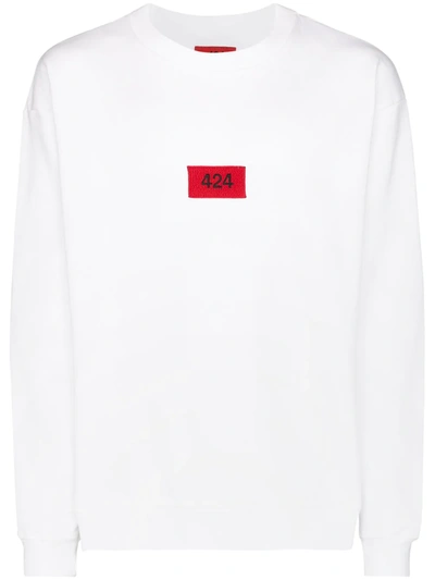 Shop 424 Logo Patch Sweatshirt In White