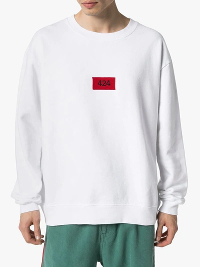 Shop 424 Logo Patch Sweatshirt In White