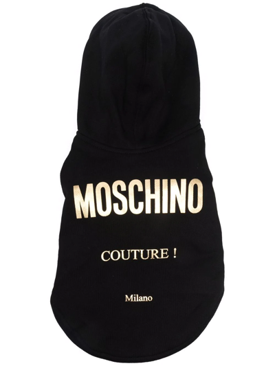 Shop Moschino Logo-print Hooded Pet Vest In Black