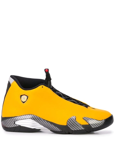 Shop Nike Air Jordan 14 "yellow Ferrari" Sneakers In Gold