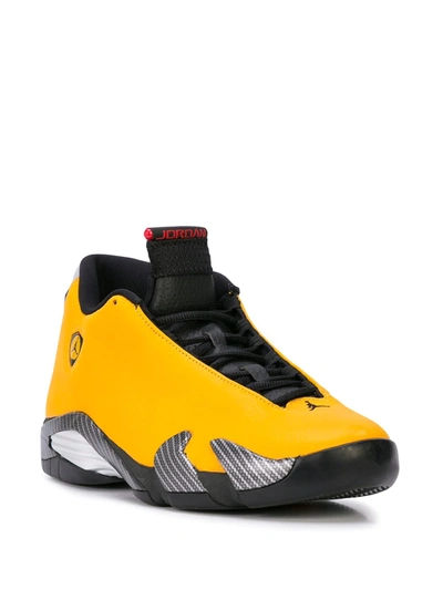 Shop Nike Air Jordan 14 "yellow Ferrari" Sneakers In Gold