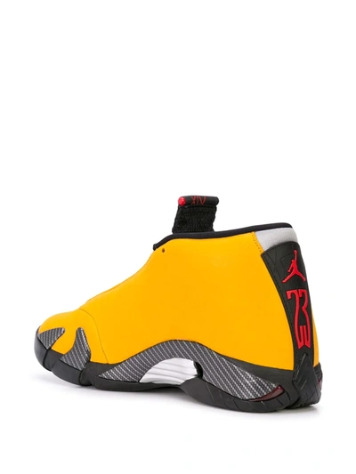 Shop Nike Air Jordan 14 "yellow Ferrari" Sneakers In Gold