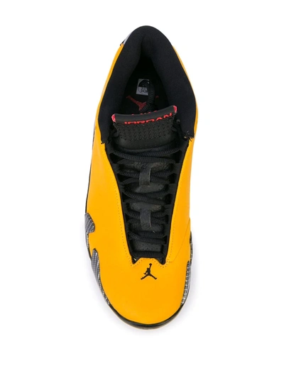 Shop Nike Air Jordan 14 "yellow Ferrari" Sneakers In Gold