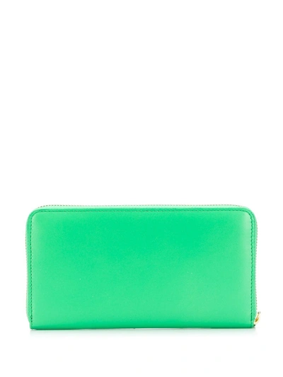 Shop Comme Des Garçons Zip-around Leather Wallet In Green