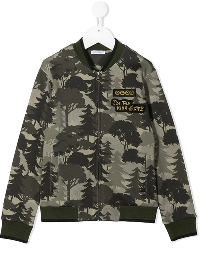 Dolce & Gabbana Forest Print Bomber Jacket In Green