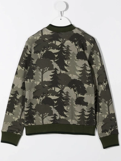 Shop Dolce & Gabbana Forest Print Bomber Jacket In Green