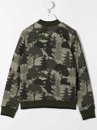 Dolce & Gabbana Forest Print Bomber Jacket In Green