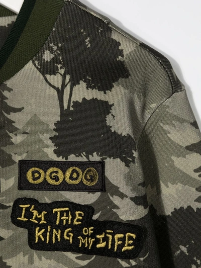 Dolce & Gabbana Forest Print Bomber Jacket In Green