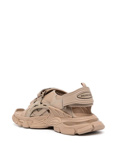 Shop Balenciaga Track Touch-strap Sandals In Brown