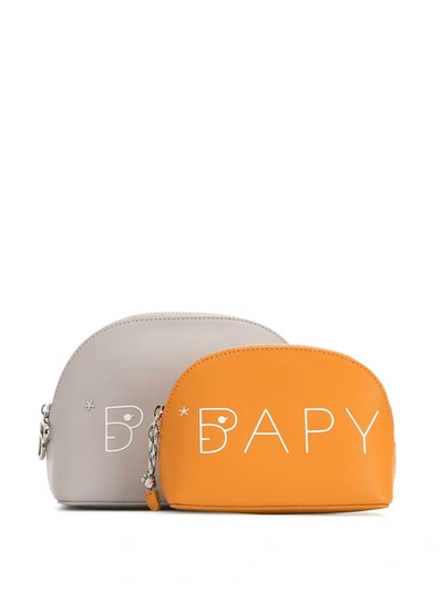 Shop Bapy Nesting Makeup Bag In Grey