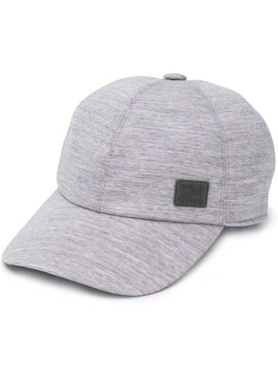 Shop Ermenegildo Zegna Logo Patch Baseball Cap In Grey