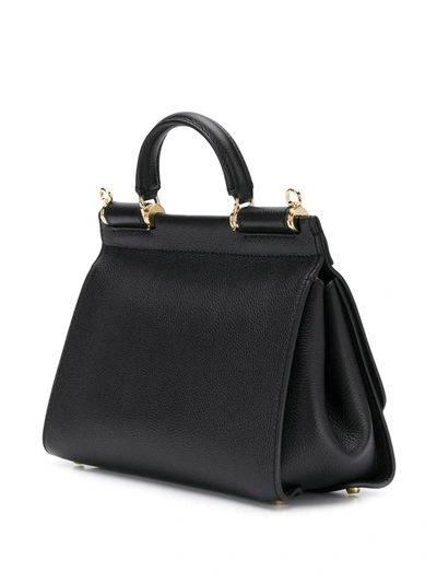Shop Dolce & Gabbana Sicily Soft Shoulder Bag In Black