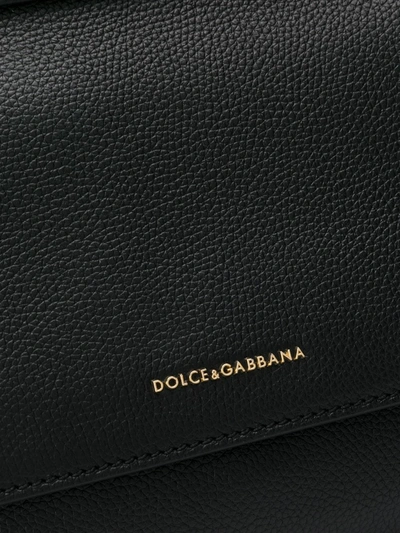 Shop Dolce & Gabbana Sicily Soft Shoulder Bag In Black