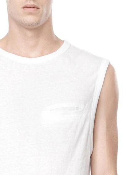 Shop Alexander Wang Distressed Slub Cotton Jersey Muscle Tank In White