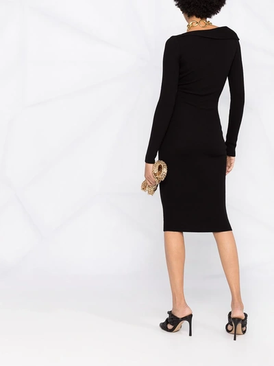 Shop Alexander Mcqueen Twist-detail Mid-length Dress In Black