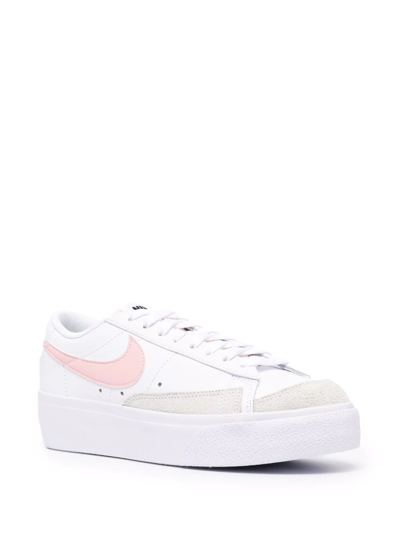 Shop Nike Blazer Low Platform Lace-up Sneakers In White
