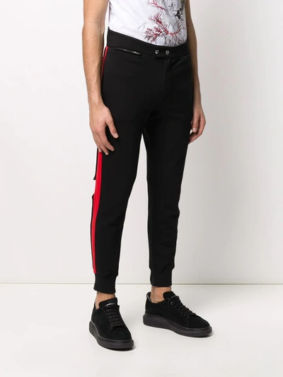 Shop Alexander Mcqueen Side-stripe Track Pants In Black