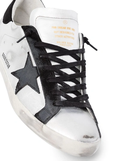 Shop Golden Goose Super-star Distressed Sneakers In Grey