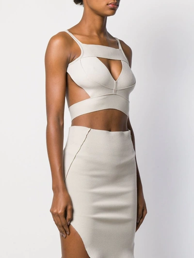 Shop Rick Owens Structured Cut-out Tank Top In Neutrals