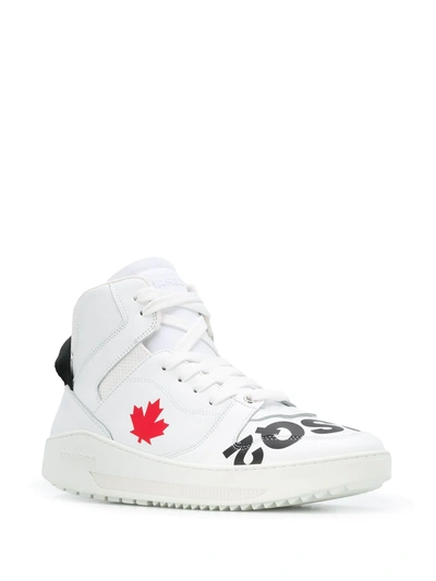 Shop Dsquared2 Logo-print High-top Trainers In White