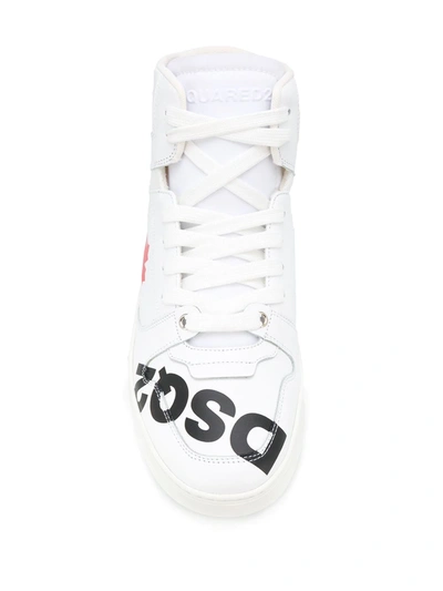 Shop Dsquared2 Logo-print High-top Trainers In White