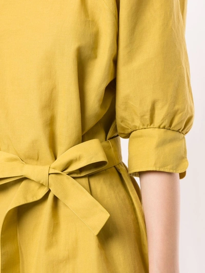 Shop Atlantique Ascoli Belted Day Dress In Yellow