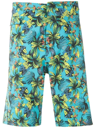 Shop Amir Slama Printed Swim Shorts In Blue