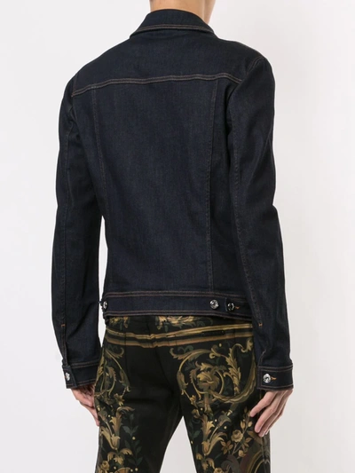 Shop Dolce & Gabbana Logo Patch Denim Jacket In Blue
