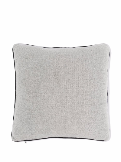 Shop Karl Lagerfeld Logo Patch Cushion (45cm) In Grey