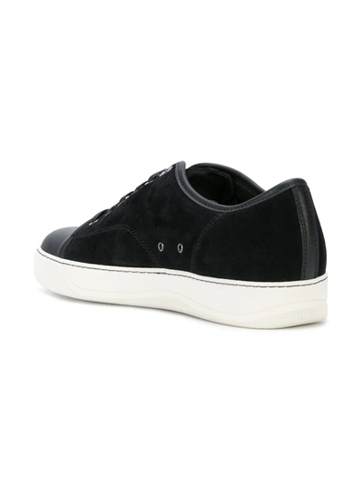 Shop Lanvin Toe-capped Sneakers In Black