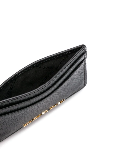 Shop Michael Michael Kors Pebbled Cardholder In Black