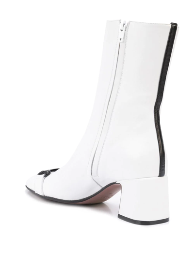 Madison.maison Horsebit Leather Boots In Weiss
